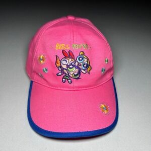 Viintage Powerpuff Girls Hat Cap Pink Cartoon Network Girl Power Embroidered Y2k